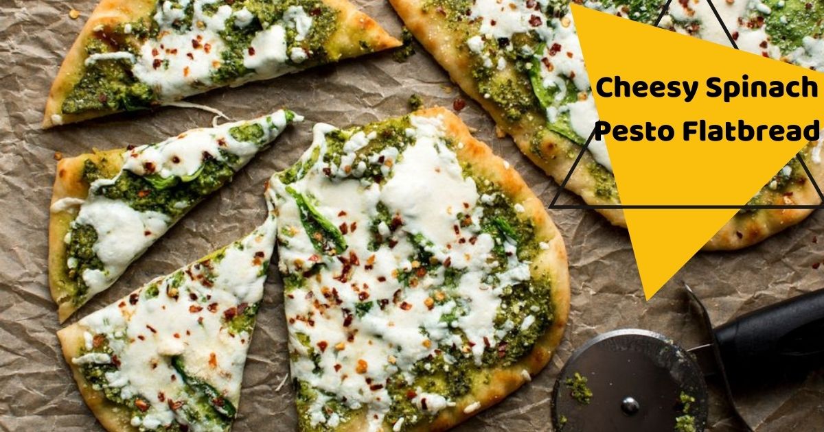 Cheesy Spinach Pesto Flatbread