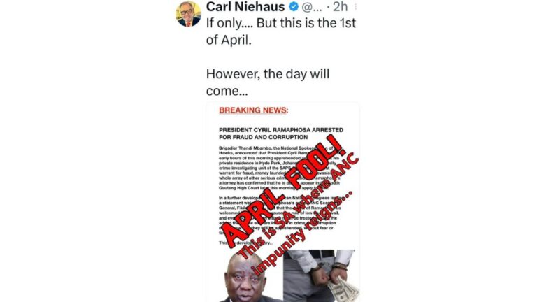 Carl Niehaus April Fools