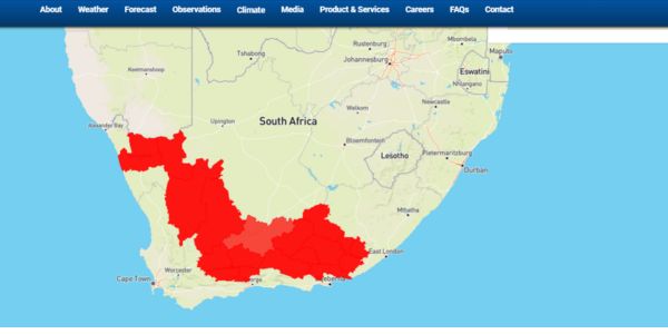 Brandgevaarwaarskuwings uitgereik vir vandag