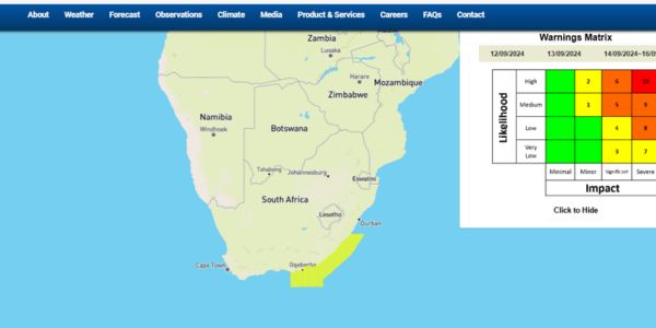 Waarskuwing vir erge deinings uitgereik vir vandag