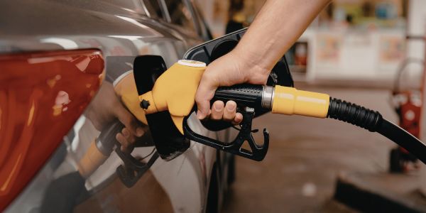 Petrol pump nozzle filling a vehicle at a South African forecourt ahead of the May 2026 fuel price increase