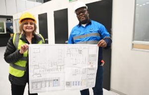 Officials reviewing plans for the Home Affairs office at the Civic Centre in Cape Town