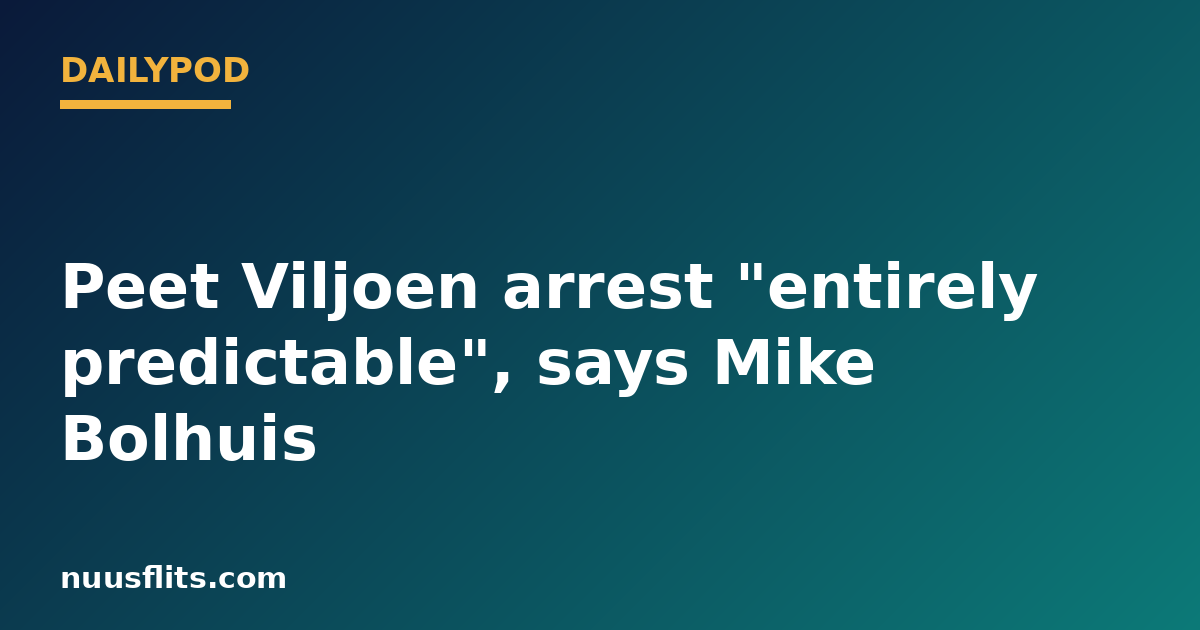 Peet Viljoen arrest: Mike Bolhuis says the detention at OR Tambo was predictable
