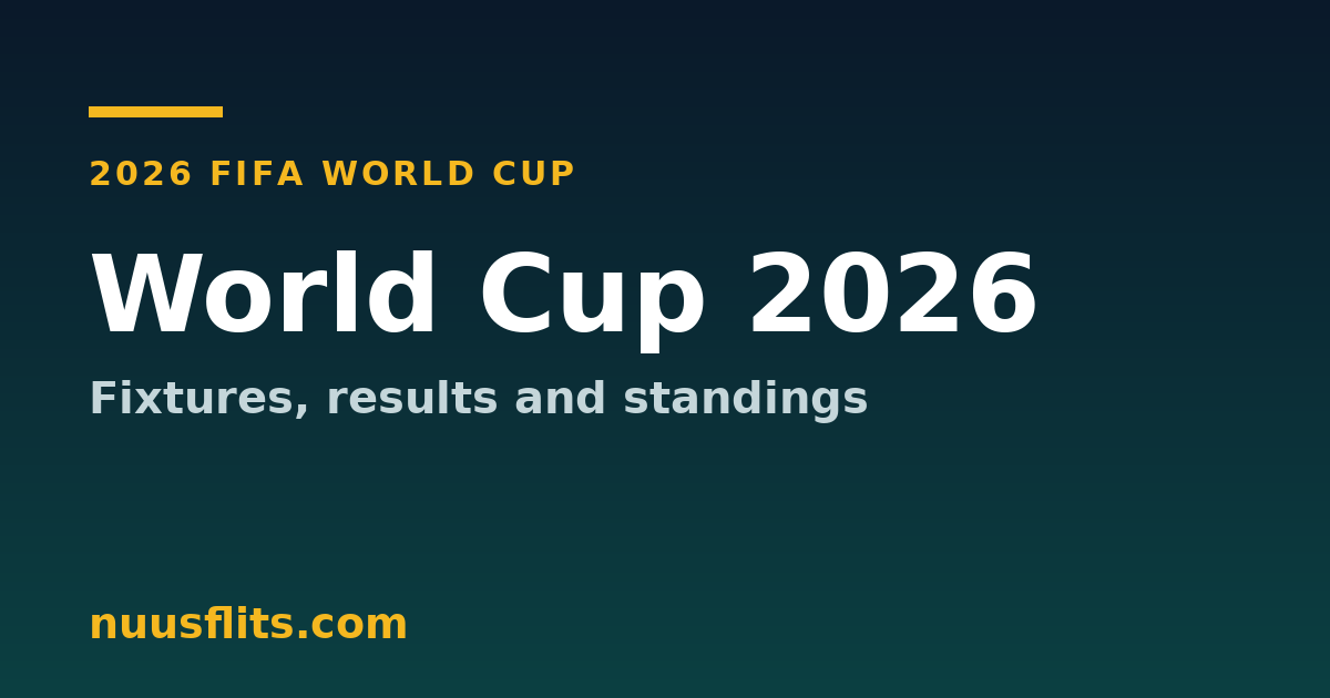 2026 World Cup fixtures, results and standings