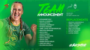 Springbok Women vs Fijiana XV team announcement graphic for the Test in Suva