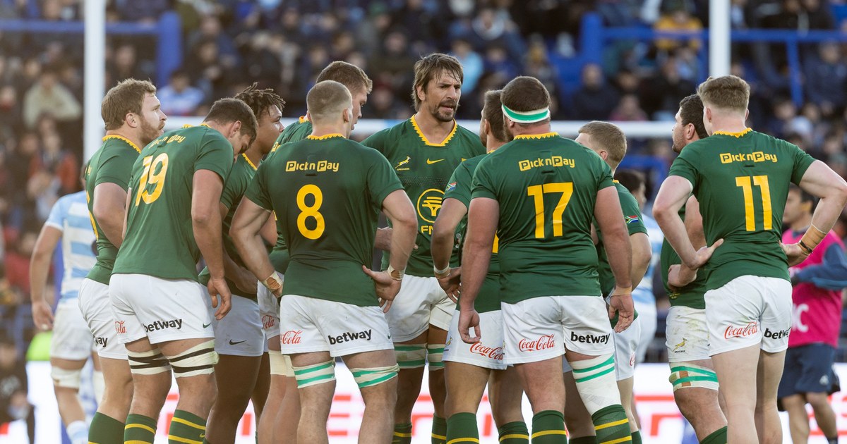 Springboks huddle during the Test against Argentina ahead of the Springboks vs All Blacks RGR series