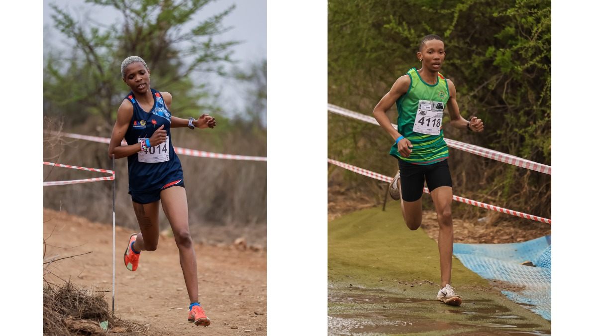 Karabo More en Amogelang Tatai, wenners van die 4 km-wedlope